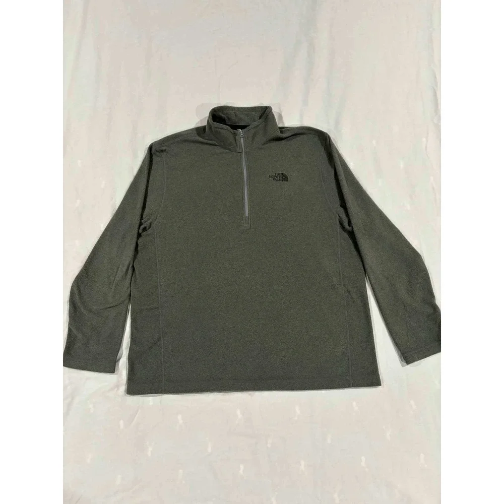The North Face Mens Fleece 1/4 Zip Pullover Jacket Gray XL Regular Fit